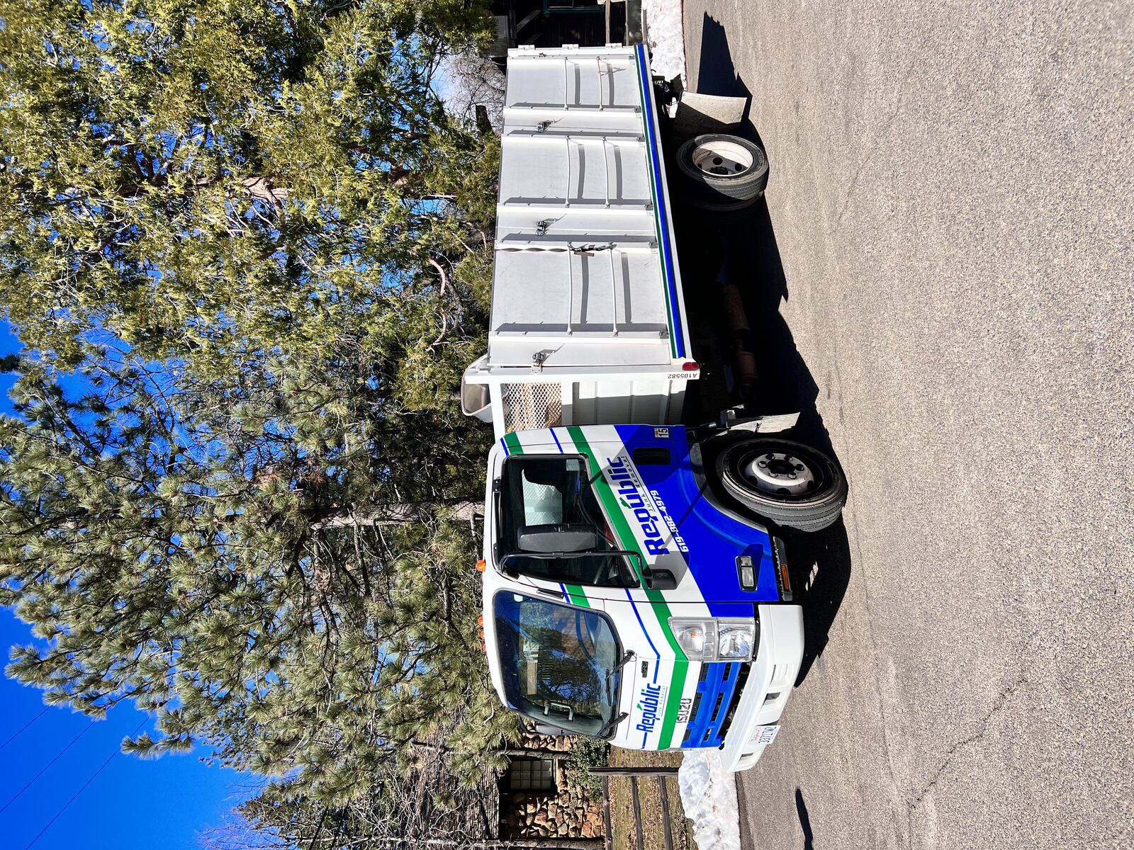 Republic truck on a residential junk removal job